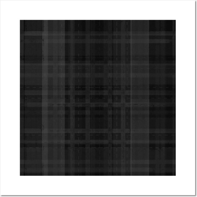 Black Plaid Pattern Wall Art by RoserinArt